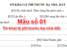 CÁCH TÍNH LỆ PHÍ TRƯỚC BẠ NHÀ ĐẤT